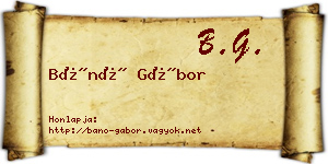 Bánó Gábor névjegykártya