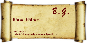 Bánó Gábor névjegykártya
