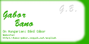 gabor bano business card